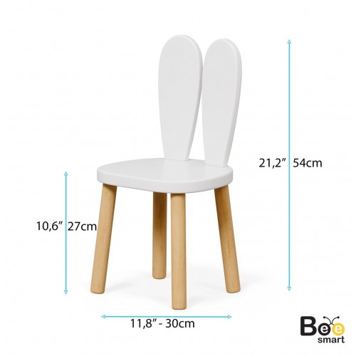 Bee Smart Safir Meşe Beyaz Kanguru set (1 Masa 2 Sandalye)